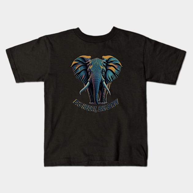 Elephant, Big heart, big body Kids T-Shirt by ElArrogante